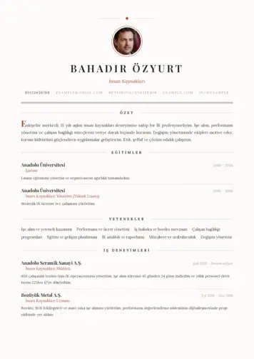 İnsan Kaynakları Cv Örnekleri cv indir